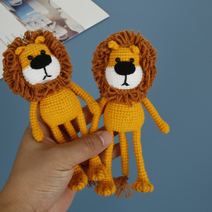 Knit Knitting Crocheted Animals lion KeyChain Crochet Toys Handmade Amigurumi Plushies lion Plush Toy Jewelry Key <b>Ring</b> Chains - Product Image 1