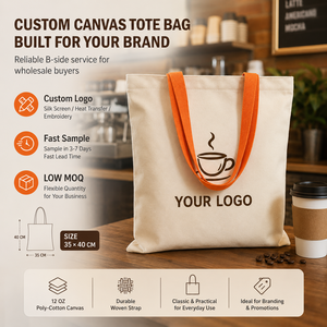 Bolsa de Lona Personalizada con Logotipo ONE PIECE para Cafetería, Bolsa de Compras Premium para Panadería, 45x35x15cm, con Asa Superior para el Hombro, para Cafetería - Product Image 2