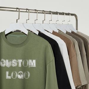 Para hombres 100% algodón Logo serigrafiado lujo alta calidad liso 220 Gsm ropa de calle camiseta personalizada impresión camiseta de gran tamaño - Product Image 2