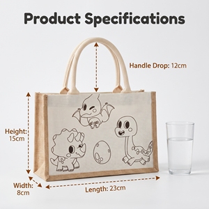 Bolsa de Yute con Estampado Floral Personalizado, Bolsa de Regalo Reutilizable de Hesse, Bolsa de Compras al por Mayor - Product Image 6