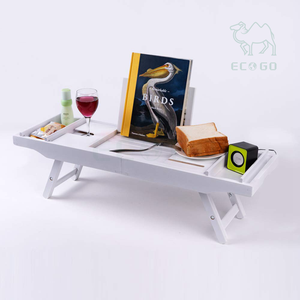 Étagère extensible pliable Plateau de baignoire Spa Baignoire Caddy Organisateur Blanc Baignoire Plateau Table - Product Image 1