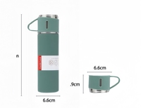 Botella de Viaje Personalizada para Café, Té y Agua, de Acero Inoxidable 304, 500 ml, Termo con 3 Tapas, para Bebidas Frías y Calientes, Portátil, Set de Regalo