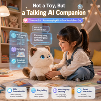 Juguete de Peluche Inteligente con IA, Gato Tuantuan, Control por Aplicación, Mascota Electrónica Doupao, Compañero Emocional, Regalo Multilingüe