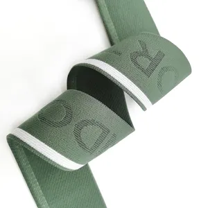 3D timbul cetak Logo tenun Jacquard nilon pita elastis pakaian dalam pria anyaman Boxer ikat pinggang elastis