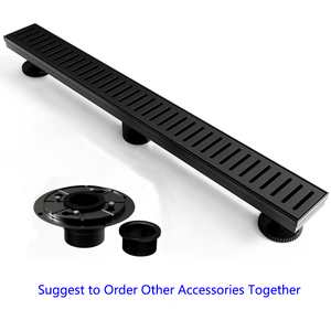 Drenaje de Piso de Acero Inoxidable 304 de Alta Calidad de 24 Pulgadas, Desagüe de Ducha, Drenaje de Piso para Baño, Drenaje de Ducha Lineal Negro Mate - Product Image 4