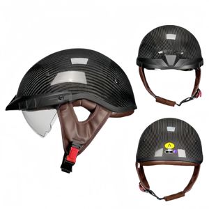 Casque de moto Half <span class=keywords><strong>Face</strong></span> en carbone pour hommes, approuvé par la CCC - Product Image 2