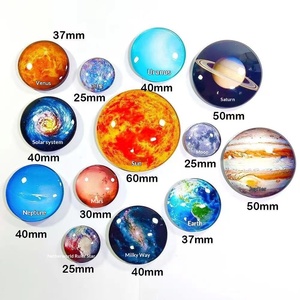 Imanes de nevera con forma geométrica 3D de los ocho planetas del <span class=keywords><strong>sistema</strong></span> <span class=keywords><strong>solar</strong></span> de cristal transfronterizo, material didáctico astronómico magnético de vidrio para - Product Image 1