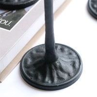 Ensemble de 3 bougeoirs en fonte noire mate, style industriel vintage, pour centre de table de mariage et décoration intérieure