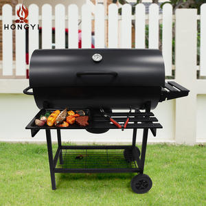 เตาถ่านเหล็กแบบถังน้ำมัน HONGYI แบบพกพาสำหรับใช้กลางแจ้งในสวน เหมาะสำหรับผู้ใช้หลายคน - Product Image 4