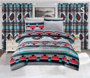 Cao cấp borrego 7PC giường thiết lập với nhiệt cách điện rèm cửa sợi nhỏ Comforter và gối Covers - Product Image 3