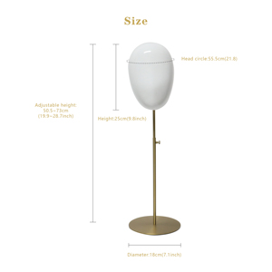 Bán buôn trứng đầu mannequin đứng bóng trắng hat/tóc giả hiển thị đứng Tabletop hat hiển thị giá đầu mannequin cửa sổ hiển thị - Product Image 2