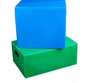 Custom Kleurrijke Opvouwbare Stapelbaar Waterdichte Plastic Holle Golfplaten Board Pp Omzet Doos Voor Logistieke Transport