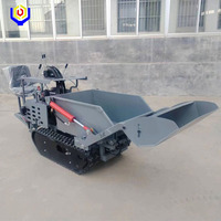 Mini-dumper chenillé à moteur essence/diesel 5,5 CV, chargeur frontal, capacité de charge élevée 500 kg, boîte de vitesses Huade 3F+1R, hydraulique