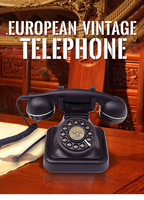 Téléphone fixe filaire rétro vintage à cadran rotatif noir années 60 80