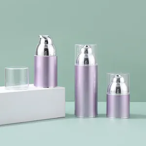 Flacone pompa per lozione cosmetica rotondo ricaricabile per bottiglia airless da 50ml da 30ml con pompa airless