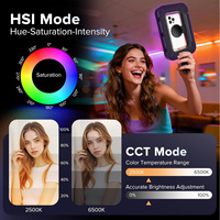 Luz de Anillo Magnética RGB Creativa, Lámpara LED Portátil para Selfies con Trípode y Control Remoto, Alto CRI 95 y Regulable para Creadores de Contenido
