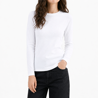 Chemise à manches longues pour femme en tissu doux avec impression de logo personnalisé, vêtements de sport décontractés pour la course à pied, la gym et l'entraînement, conception OEM, chemises à manches longues