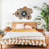 Offre Spéciale artisanat jonc de mer tenture murale assiettes pour la décoration de la maison vietnamien tissé jonc de mer mur panier décor décoration murale