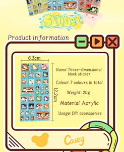 Custom Multi‑sheet 3D Puffy <b>Sticker</b> Set OEM Cartoon Pattern <b>Waterproof</b> <b>Sticker</b> For Wholesale Gift Distributor Supply - Product Image 2