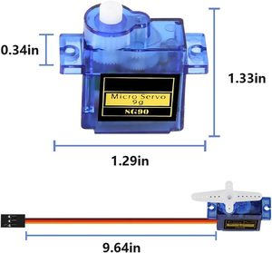Micro Servo SG90 9g con Montaje de Brida, Motor DC de 1.29in x 1.33in x 0.34in con Cable de 9.64in para Robótica y Proyectos DIY - Product Image 1