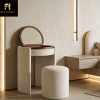 Table de toilette rétro française de haute qualité pour chambre de fille, miroir pliable, grande capacité de rangement, ensemble de table de toilette pour chambre à coucher