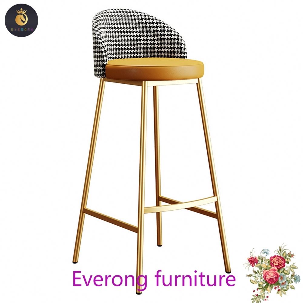 Роскошный золотой стул нордический минималистский Железный барный стул деревянный стул