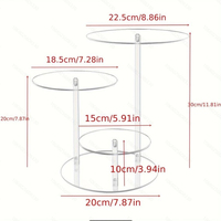Présentoir à gâteaux rond en acrylique transparent pour commandes en gros, ensemble de présentoirs à desserts multi-tailles, fourniture directe usine pour les commerçants en mariages et événements