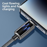 Kabel Data Pengisian Cepat PD LED Alumunium Alloy Nylon 60W Baru, Kompatibel dengan Ponsel IOS Tipe-C