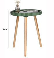 Table de meubles de couleur personnalisée Petite table d'appoint ronde avec trois pieds en bois massif Table basse pour chambre à coucher, salon