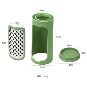 Rallador de acero inoxidable con cuchillas peladoras, herramienta de cocina multifuncional redonda para verduras y frutas - Product Image 3