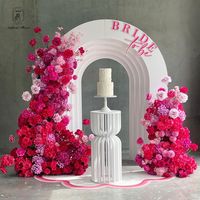 Arche de Fond Floral Personnalisée en Gros, Mur de Fleurs Artificielles Roses, Fournitures de Décoration de Mariage, Support d'Arche