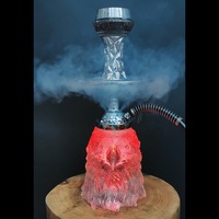 Narguilé moderne aigle Shisha narguilé 6 couleurs LED cristal transparent lumière créative Style arabe résine matériel