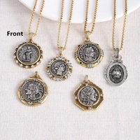 Bijoux de mode trouver ancien collier en Bronze pendentif ancien chevalier romain Portrait pendentif bricolage collier à breloques