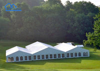 Carpa de Fiesta Grande con Estructura de Aluminio y Lona de PVC Blanca, Carpa para Eventos al Aire Libre con Capacidad para 100, 200, 300, 500 Personas, Carpa para Bodas e Iglesias