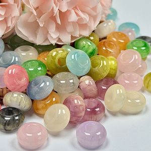 Custom 14x7mm Resin <b>Large</b> Hole <b>Beads</b> Gilded Abacus Loose Spacer DIY Keychains Bag Charms Garment Accessories Wholesale Bulk - Product Image 4