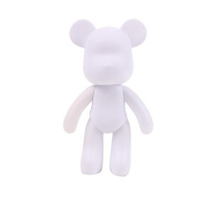 Escultura de figura blanca DIY para pintura de arte fluido, oso <span class=keywords><strong>Bearbrick</strong></span> de superficie esmerilada en blanco fluido - Product Image 2