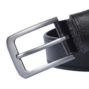 Men's <b>Cow</b> Hide Leather Belt with Alloy Buckle Solid Pattern Custom Logo Formal & Casual Style High Quality 3.4cm Width - Product Image 4