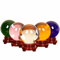 Petit pont en gros accessoires décoratifs de bureau à domicile K9 boule de cristal ornement de lumière colorée mascotte en cristal sculpté