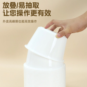 Disposable <b>Lunch</b> Box Food Grade PP Material Microwave Safe Round Yellow Lid Takeaway Bowl For Noodles Hot Pot - Product Image 5