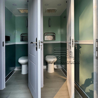Remorque de toilettes mobiles de luxe à 2 cabines, portable et commerciale, pour extérieur, avec roues