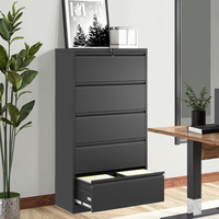 Meuble de Rangement Modulaire Métallique Verrouillable à 5 Tiroirs pour Sous Bureau avec Rangement Amovible – Idéal pour Bureau à Domicile, École, Entrepôt – Offre Spéciale