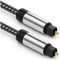 Câble audio optique premium OD5.0mm SPDIF Toslink, câble numérique en fibre optique, connecteurs plaqués or avec capuchons anti-poussière pour home cinéma et télévision
