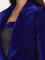 Top qualité automne manches dames deux pièces blazer velours brocart haut élégant pantalon costume tenue de bureau pour les femmes