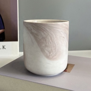 Luxury Empty Matte Round <b>Marbled</b> Candle Holder 12Oz Ceramic Candle <b>Jar</b> Vessels for Sale - Product Image 5
