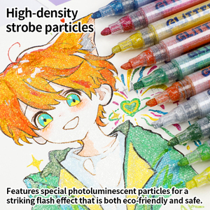 <span class=keywords><strong>Pennarelli</strong></span> <span class=keywords><strong>Glitter</strong></span> Multiuso OEM <span class=keywords><strong>con</strong></span> Inchiostro Glitterato Fluido 1-6mm, Kit Penne <span class=keywords><strong>Glitter</strong></span> Resistenti all'Usura <span class=keywords><strong>con</strong></span> Punta in Fibra per Superfici Multiple - Product Image 5