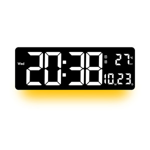 <span class=keywords><strong>Horloge</strong></span> <span class=keywords><strong>murale</strong></span> multifonctionnelle 16 pouces, best-seller transfrontalier, avec affichage RGB changeant de couleur, thermomètre, phases de lune et alarme - Product Image 5
