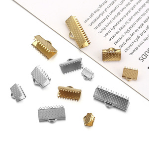 Stainless Steel Rope Buckles Gold Silver Plated DIY Jewelry Accessories Cord Straps Lock Edge <b>Clips</b> For Handmade Jewelry - Product Image 2