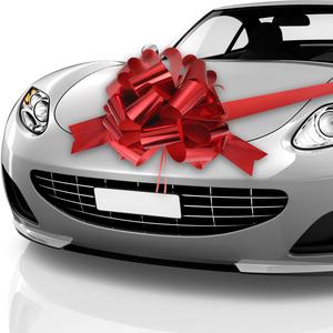 Personalizzato completamente assemblato 16/18/30 pollici gigante Extra di plastica grande arco rosso metallizzato gigante porta auto tirare arco per la decorazione di auto - Product Image 5