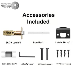 YoukeyHomi Hot Selling Zinc Alloy All-Function Keyed Entry Entrance Keyless Privacy Passage Dummy Round <strong>Door</strong> <strong>Knob</strong> Handle Lock - Product Image 6