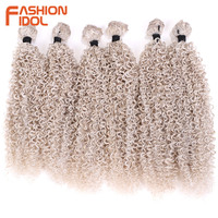 Extensions de cheveux synthétiques Afro Kinky Curly, 10, 12, 14 pouces, 260g/6 pièces, tissage blond Deep Wave Twist